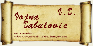 Vojna Dabulović vizit kartica